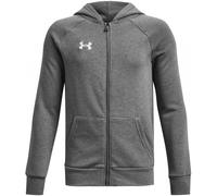 UNDER ARMOUR Rival Fleece Kapuzenjacke Jungen 025 - castlerock light heather/white S (127-137 cm)