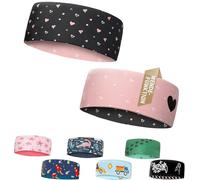 Kinder Stirnband - 2-8 Jahre - dünnes, ultraleichtes und elastisches Sportstirnband für Jungen und Mädchen (Herzen Schwarz)