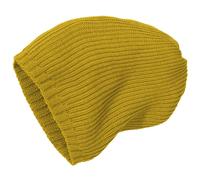 Kinder Strick-Beanie Schurwolle curry 43/46