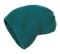 Kinder Strick-Beanie Schurwolle petrol 46/49