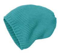 Kinder Strick-Beanie Schurwolle türkis 43/46