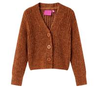 vidaXL Kinder-Strickjacke Cardigan V-Ausschnitt Langarm Mädchen Cognac Größe 104