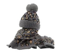 Kinder Strickmütze + Loop Schal + Handschuhe Set, Baumwollmütze Junge Mädchen Weich Kinder Beanie Mütze Nackenwärmer Halsbänder Halstuch Handschuh für Herbst Winter (X-20-Grau, 1-6 Jahre)