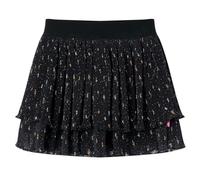 Kinder Stufenrock mit Rüschen Rock Minirock Kinderrock Mädchen Schwarz 128