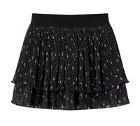 Kinder Stufenrock mit Rüschen Rock Minirock Kinderrock Mädchen Schwarz 92