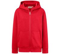 Hakro No. 0565 Kinder Kapuzen-Sweatjacke Bio-Baumwolle rot - 110/116