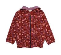 Kinder Sweatjacke Bio-Baumwolle The Secret Garden Walkiddy, GOTS-zertifiziert, weich, vegan, fair produziert, floraler Print mit Kapuze und Reißverschluss Dunkel Rot 140