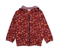Kinder Sweatjacke Bio-Baumwolle The Secret Garden Walkiddy, GOTS-zertifiziert, weich, vegan, fair produziert, floraler Print mit Kapuze und Reißverschluss Dunkel Rot 92