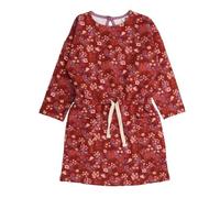 Kinder Sweatkleid Bio-Baumwolle „The Secret Garden“ bunt, weiches Langarm Kleid von Walkiddy für Kleinkinder, gemütliches Jerseykleid, hautfreundlich & nachhaltig gefertigt Dunkel Rot 98