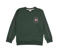 Kinder Sweatshirt Bio-Baumwolle, Dunkelgrün, Brust-Emblem, Walkiddy Lila 104