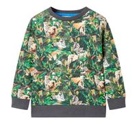 vidaXL Kinder-Sweatshirt Dschungel-Motiv mit Rundhalsausschnitt Größe 140