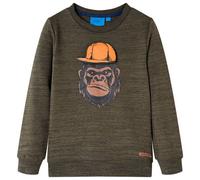 vidaXL Kinder-Sweatshirt Gorilla Langarmshirt Pullover Pulli Dunkelkhaki Melange 116