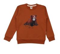 Kinder Sweatshirt GOTS-zertifiziert aus Bio-Baumwolle, braun mit Tiermotiv, langarm - Walkiddy, weich & hautfreundlich für Alltag und Kindergarten Braun 104