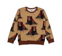 Kinder Sweatshirt GOTS-zertifiziert aus Bio-Baumwolle, senfgelb mit Grizzly-Bären-Print - Walkiddy, weich & hautfreundlich Mustard 140