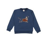 Kinder Sweatshirt GOTS zertifiziert Bio-Baumwolle, Blau, Hunde-Motiv, Walkiddy Blau 50/56