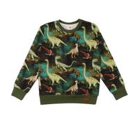 Kinder Sweatshirt GOTS zertifiziert, „Dinosaur Jungle“ Allover, grün, weich & elastisch - Walkiddy 62-68