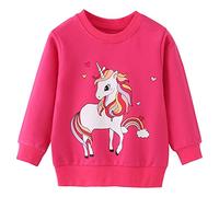 Kinder Sweatshirt Mädchen Süß Cartoon rosa lila Kawaii Pullover Langarm T-Shirt Baumwolle Einhorn Sweatshirt Baby Langarmshirt Sweatshirt Sport Oberteile 1-8 Jahre Einhorn 7T