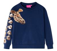 vidaXL Kinder-Sweatshirt Giraffe aus Pailletten Langarm-Pullover Marineblau 116