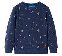 vidaXL Kinder Sweatshirt Pullover Langarm Rundhalsausschnitt Marineblau Melange 140