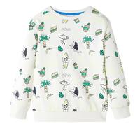 Kinder Sweatshirt Rundhals Langarmshirt Pullover Pulli Shirt Helles Ecru 140