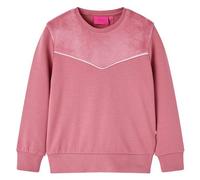 Kinder-Sweatshirt Samt-Patchwork Himbeerrosa 104
