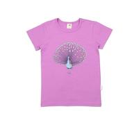 Kinder T-Shirt GOTS-zertifiziert aus Bio-Baumwolle lila mit Pfauen-Motiv - Walkiddy Blau 104