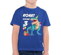 Kinder T-Shirt Jungen - 3. Geburtstag - Ich Bin 3 Jahre - T-Rex Dinosaurier Dino - 104 (3/4 Jahre) - Royalblau - Junge Tshirt t-Shirts 3jahre 3.Geburtstag Shirt für geburtstagsshirt DREI Shirts