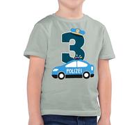 Kinder T-Shirt Jungen - 3. Geburtstag - Polizei Dritter - 104 (3/4 Jahre) - Sage Grün - geburtstagstshirt Junge 3 geburtstagsshirt 3.Geburtstag Jahre Tshirt mit Zahl t Shirt DREI ich Bin Schon