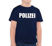 Kinder T-Shirt Jungen - Karneval & Fasching - Polizei I Polizeiuniform I Polizist I Polizeikostüm I SEK Polizistin I Police I SWAT - 104 (3/4 Jahre) - Dunkelblau - köstüm Faschings Shirt Jeck