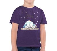 Kinder T-Shirt Jungen - Polizei Blaulicht Bundespolizei Polizeiauto Polizist - 104 (3/4 Jahre) - Lila Meliert - Kind Tshirt Polizisten Name Shirt für Auto t-Shirts Fuer t personalisierte Junge