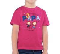 Kinder T-Shirt Jungen - zum Vatertag - Die 2 schönsten Gründe Papa zu Sein - 104 (3/4 Jahre) - Fuchsia - personalisierte t Shirt Vatertagsgeschenke Fach Kind Geschenke für Vater facher Papa...