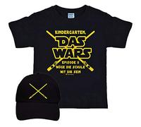 Kinder T-Shirt Schulanfang Das Wars mit Basecap schwarz Geschenkidee Schuleinführung (146/152)