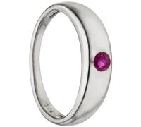 Kinder Taufring 925 Sterling Silber rhodiniert 1 Rubin rot Taufanhänger