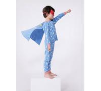Kinder Unisex Kostüm-Schlafanzug mit Cape & Maske PETIT BATEAU blau Gr. 140