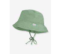 Kinder UV-Sonnenhut mit breiter Krempe maximo, Bio-Baumwolle salbeigrün Gr. 51 cm