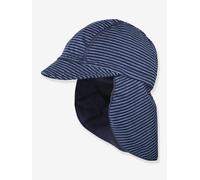 Kinder UV-Sonnenhut mit Nackenschutz maximo, Jersey aus Bio-Baumwolle blau Gr. 49 cm