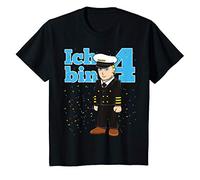 Kinder Vierter 4. Geburtstag Pilot Flugzeug Bin Vier 4 Jahre T-Shirt