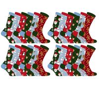 Kinder Weihnachten Socken | Sock Snob | Neuheit Spaß Muster Weihnachtsgeschenk Socken für Jungen & Mädchen - 24 Pack EU 27 - EU 29