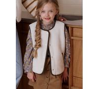 Kinder Wende-Weste aus Teddyfleece/Feincord Familien-Capsule wollweiß Gr. 116 von vertbaudet
