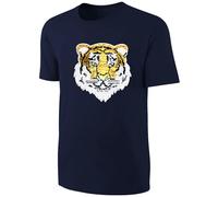 Kinder Wendepailletten T-Shirt Tiger - Streichel Shirt Jungen Jungs - Deep Navy Blue Blau/Dunkelblau Größe 128