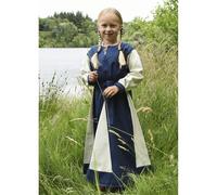 Kinder-Wikingerkleid Solveig, blau/natur