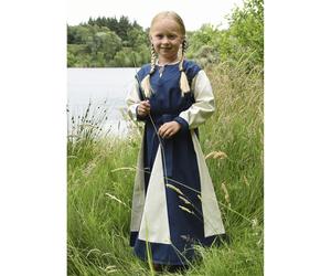 Kinder-Wikingerkleid Solveig, blau/natur
