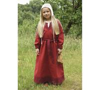 Kinder-Wikingerkleid Solveig, langarm, rot/weinrot, Gr. 110