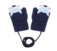 Kinder Winter Handschuhe Fäustlinge Baby Cartoon Fausthandschuhe Halshandschuhe Dicke Doppelt Strickhandschuhe Niedliche Fuchs Handschuhe, 1-3 Jahre alt, Spielen, Laufen, Skifahren Bedarf