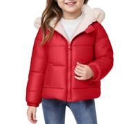 Kinder Winterjacke Mädchen Wintermantel Kinder Mädchen Warm Gefüttert Steppjacke Warme Pufferjacke Leichte Baumwolljacke Puffer Jacke Reißverschluss Kinderjacke Einfarbig Outdoor Mantel Winterparka