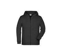 James & Nicholson Kinder Hoody Sweatjacke 8026K, schwarz hether, Größe XS (Outdoorkleidung & Freizeitkleidung)