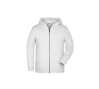 Kinder Zip Kapuzensweatjacke "JN8026K" - James & Nicholson White XS