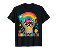 Kindergarten Waschbär Regenbogen Niedlich Mädchen Kinder Back to School T-Shirt