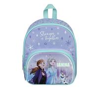 Kindergartenrucksack Disney Frozen Mädchen - Personalisiert mit Name - Mädchenrucksack mit Vortasche - 2 Fächer