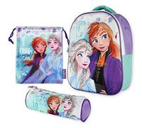 Kindergartenrucksack Mädchen 3D, Turnbeutel und Stiftebox - Frozen | Schulrucksack Mädchen und Jungen, Rucksack Kinder, Rucksack Kindergarten Set, Kinderrucksack Kita Kleinkind | Schulanfang Frozen